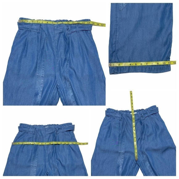 POPSUGAR Denim Blue Paperbag Jean Pants Size Small - Picture 10 of 11